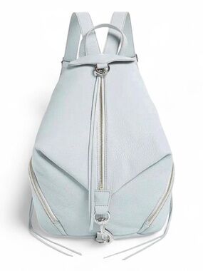 Rebecca Minkoff Julian Pebbled Leather Backpack Ice Grey